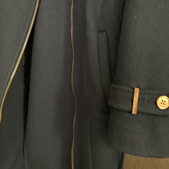 MK asymmetrical wool coat in Navy - Picture 3 of 7